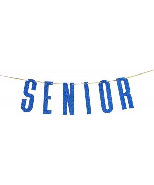 Navy Blue Glitter Senior Banner for Congrats Grad Banner - High School College Graduation Party Bunting Decoration - CU19E0EZ...