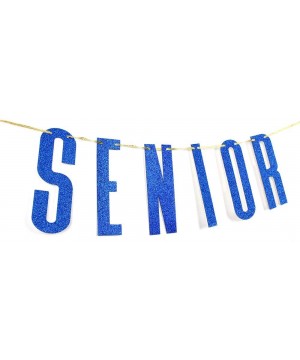 Navy Blue Glitter Senior Banner for Congrats Grad Banner - High School College Graduation Party Bunting Decoration - CU19E0EZ...