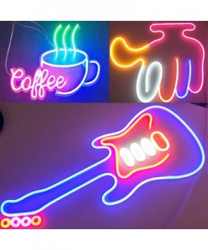 16.4ft Dimmable Blue led Light Strip Flexible Silicone LED Neon Rope Lights DC12V IP67 for DIY Indoor & Outdoor Sign Letters ...