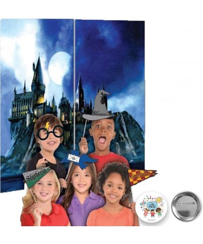 Deluxe Harry Potter Hogwarts Birthday Party Decoration Pack with Harry Potter Houses Scene Setter and Photo Props- Hanging Sw...
