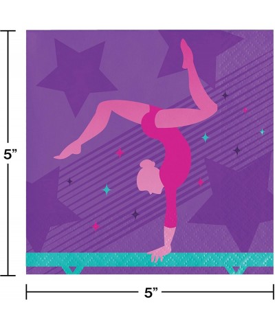 Gymnastics Party Beverage Napkins- 16 ct- Multi-color- 5 - CV195CLHO9C $4.75 Party Tableware