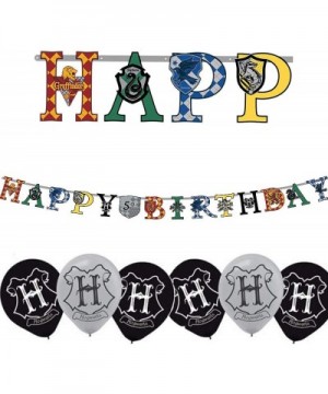 Deluxe Harry Potter Hogwarts Birthday Party Decoration Pack with Harry Potter Houses Scene Setter and Photo Props- Hanging Sw...