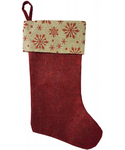 Christmas Red Burlap & Cream Snow Flake Stockings 18" (Red 6 pc) - Red 6 Pc - CL1938KW86W $42.00 Stockings & Holders