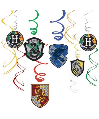 Deluxe Harry Potter Hogwarts Birthday Party Decoration Pack with Harry Potter Houses Scene Setter and Photo Props- Hanging Sw...