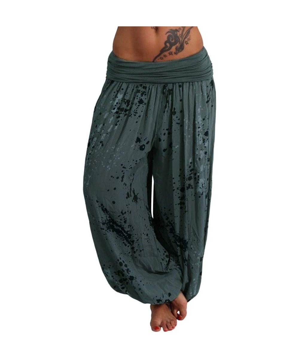 Women's Smocked Boho Yoga Drawstring Thai Harem Pants - Ideal Yoga Pant - Army Green - C3196X5S4IK $11.48 Birthday Candles