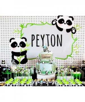 Panda Party Decorations with Panda Cake Figurine- Bamboo Straws- Party Favor Bags for Panda Birthday Party Supplies - CM18NMI...