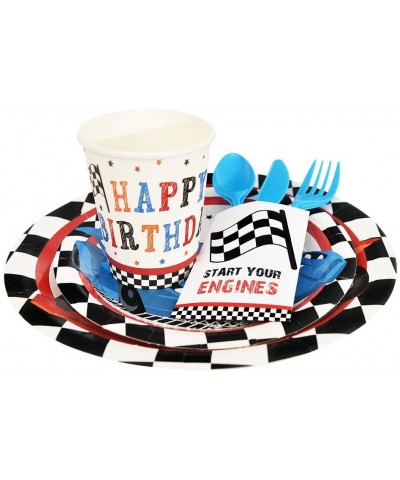 Racing Car Party Supplies Set - Birthday Party Decorations for Boys Banner Balloons Tablecloth Plates Cups Napkins Cupcake To...