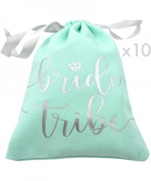 10pc Bride Tribe Drawstring Bags w/Satin Ribbon- 7x5" - Cotton Pouch for Bridesmaids- Bachelorette- Bridal Party- Bridal Show...