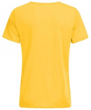 Mens Summer Round Neck Short Sleeve T Shirt Mens Fashion Musical Note Print Casual Shirt Top - Yellow - CI196TWLINX $9.45 Bir...