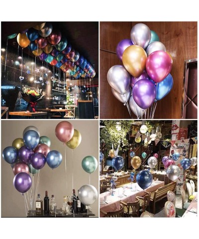 10 Inch Classy Metallic Latex Balloons Assorted Birthday Balloons for Parties- Colorful Rainbow Balloons- Mixed Color 50 PCS ...