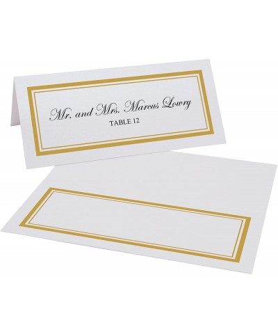 Double Line Border Printable Place Cards- Gold- Set of 60 (10 Sheets)- Laser & Inkjet Printers - Perfect for Wedding- Parties...