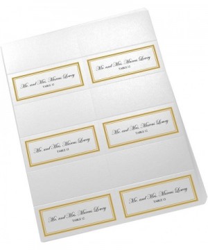 Double Line Border Printable Place Cards- Gold- Set of 60 (10 Sheets)- Laser & Inkjet Printers - Perfect for Wedding- Parties...