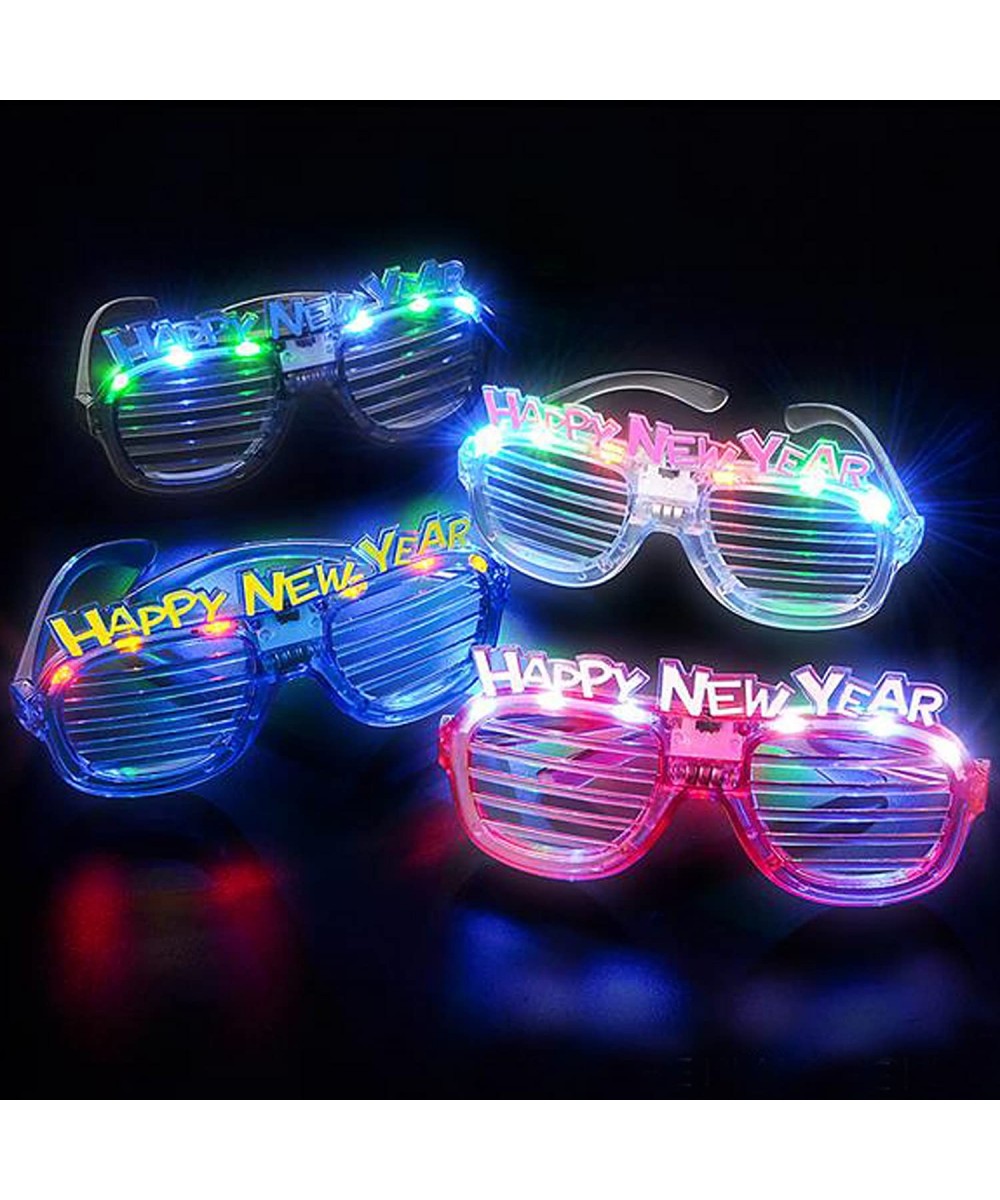 New Years Eve Party Supplies Happy New Year LED Slotted Sunglasses (4 per Order) - C6128NM7TNJ $12.25 Party Packs