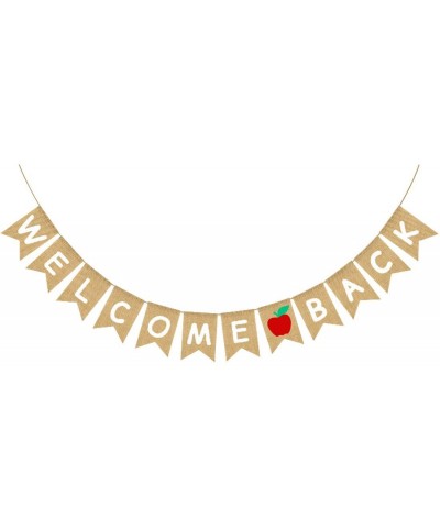 Pre-Strung Welcome Back Banner for Back to School Classroom Party Decorations- First Day of School Apple Garland Bunting - CI...