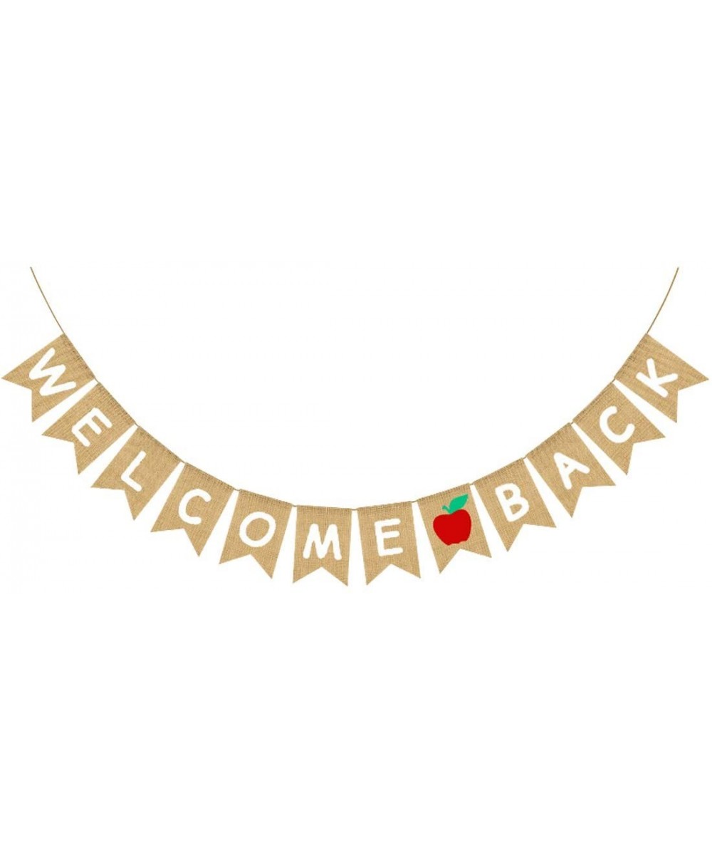 Pre-Strung Welcome Back Banner for Back to School Classroom Party Decorations- First Day of School Apple Garland Bunting - CI...