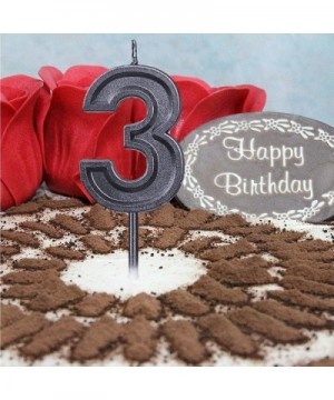 Birthday Candles Numbers Candles Black Glitter Number 0 Cake Candles Topper Decoration for Wedding Party Kids Adults Pets（Num...