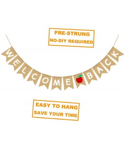 Pre-Strung Welcome Back Banner for Back to School Classroom Party Decorations- First Day of School Apple Garland Bunting - CI...