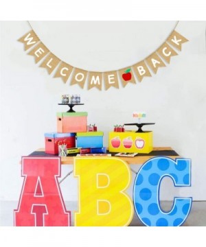 Pre-Strung Welcome Back Banner for Back to School Classroom Party Decorations- First Day of School Apple Garland Bunting - CI...