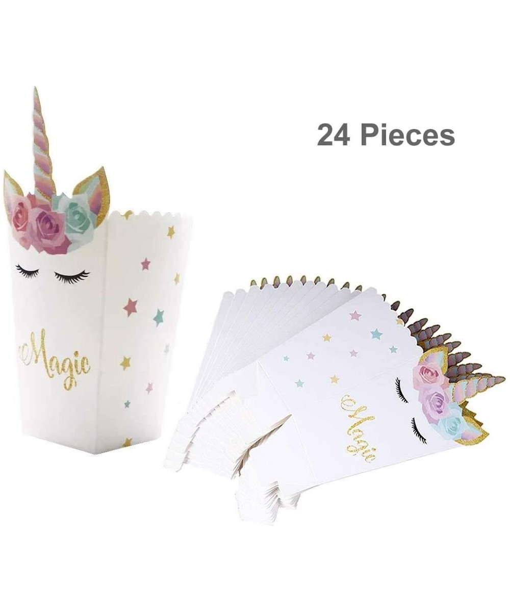 24 Pieces Popcorn Snack Boxes Rainbow Unicorn Pattern Treat Box Popcorn Container for Baby Shower Birthday Party Supplies - C...