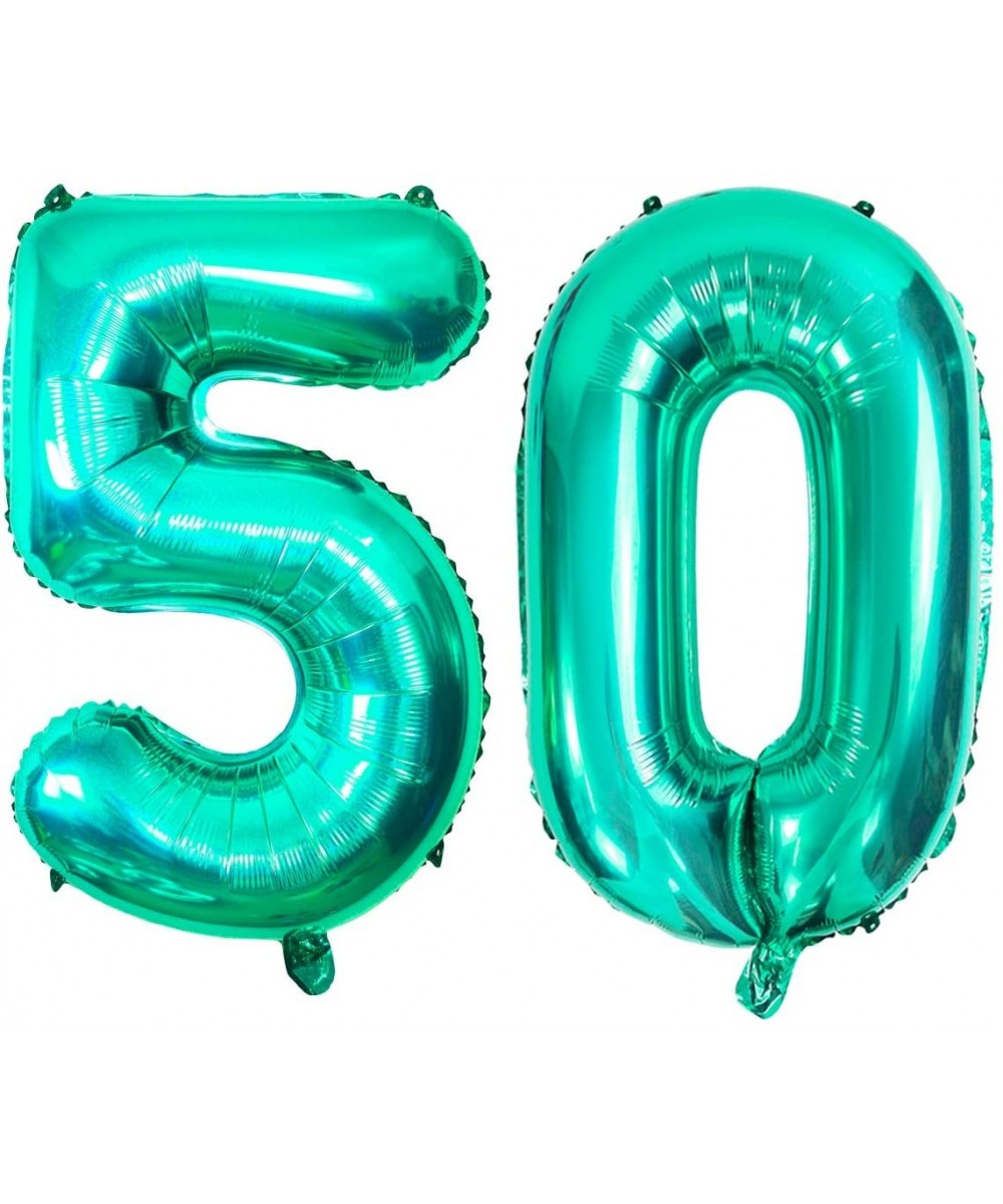 32inch Teal Blue Number 50 Balloons - 50th Anniversary Decorations- 50th Birthday Decorations for Women/Men - Blue 50 - C119H...