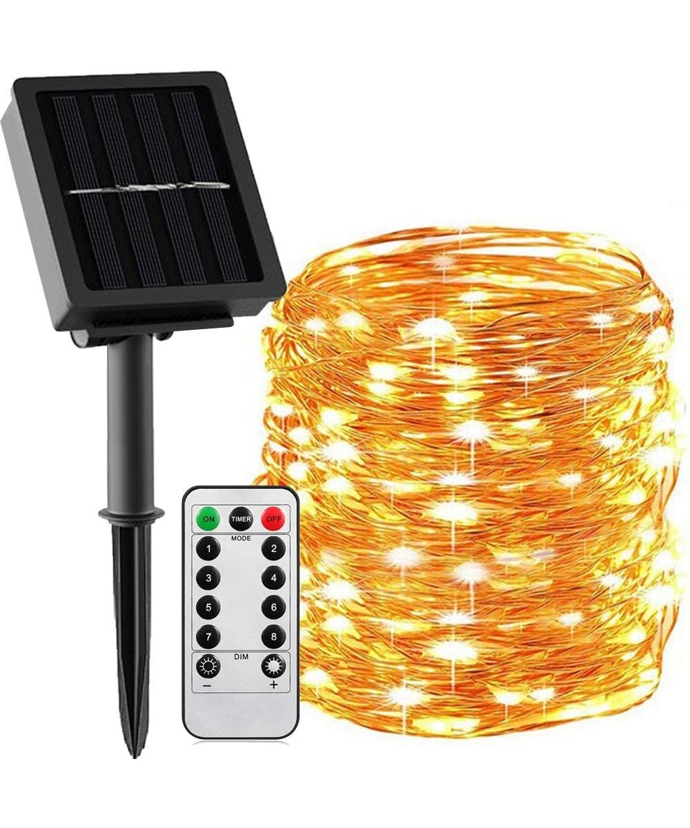 New Upgraded Solar Powered Fairy Lights Remote Control- 66 ft 200LED Bigger Solar Panel Copper Wire Lights Waterproof Dimmabl...