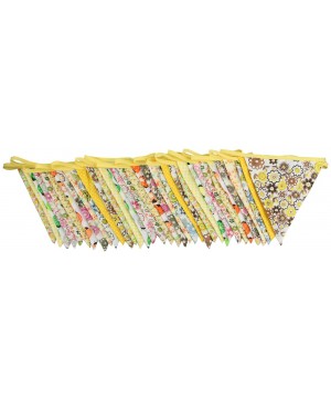 10M/32Ft 36 Floral Fabric Triangle Flags Bunting Banner Garlands for Wedding- Birthday Party- Outdoor & Home Decoration (Yell...