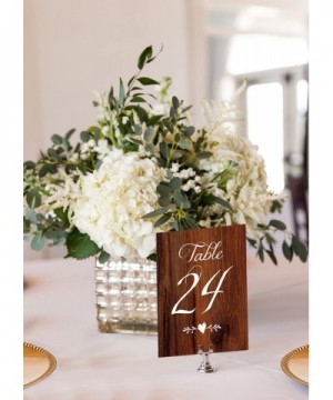 Rustic Wedding Table Numbers - Wood Look Table Numbers 1-24 - Includes Mr and Mrs Sweetheart Table Cards and 2 Reserved Table...