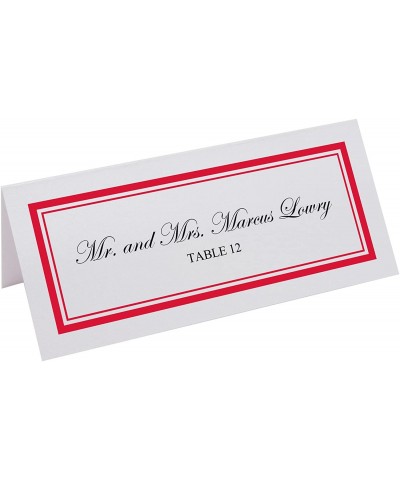 Double Line Border Printable Place Cards- Ruby Red- Set of 60 (10 Sheets)- Laser & Inkjet Printers - Perfect for Wedding- Par...