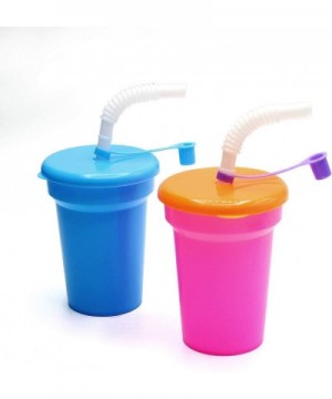 Neon Sipper Cups - 5.5 Inch Colorful Neon Cups with Lids and Straws - School Events- Themed Parties- and Birthday Celebration...