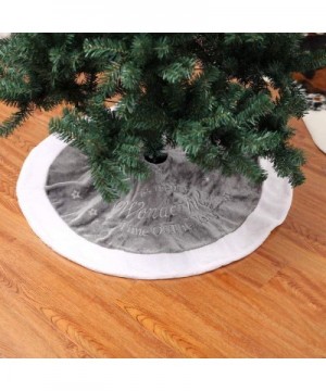 Christmas Tree Skirt Soft Fur Base Cover Mat- Soft Short Plush Carpet for Xmas Decoration 36 Inch(90cm) - Grey - CB18YH7Y38D ...