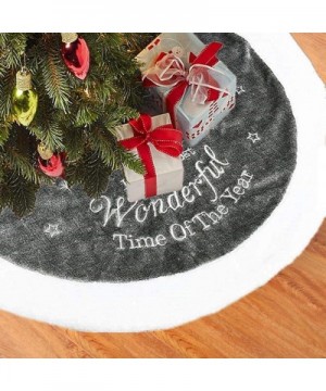 Christmas Tree Skirt Soft Fur Base Cover Mat- Soft Short Plush Carpet for Xmas Decoration 36 Inch(90cm) - Grey - CB18YH7Y38D ...