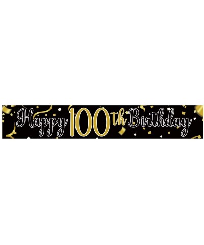 Large Happy 100th Birthday Banner- Cheers & Beers to 100 Years- Birthday Hanging Banner- Birthday Party Decoration Supplies- ...