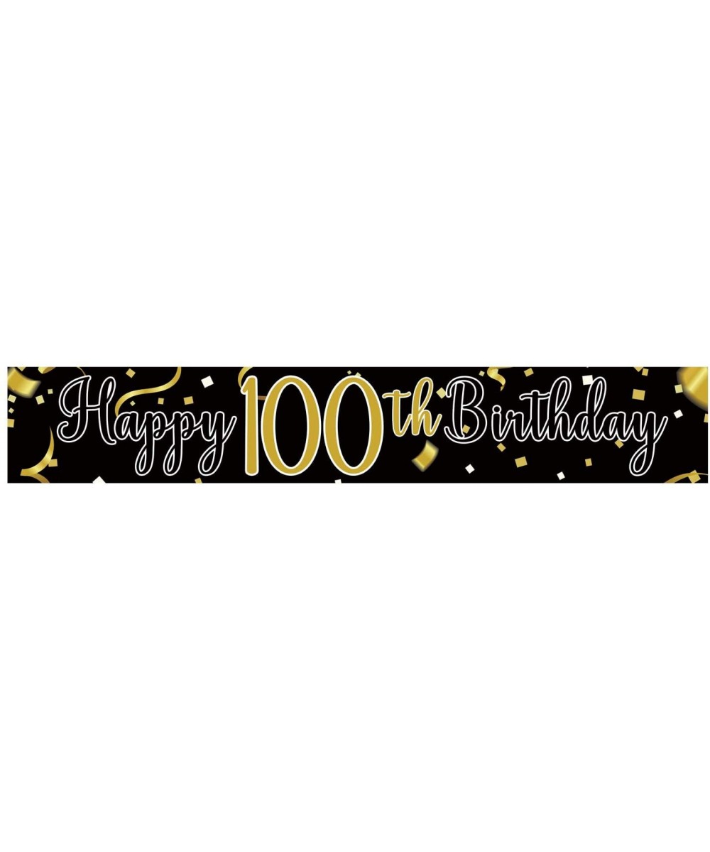 Large Happy 100th Birthday Banner- Cheers & Beers to 100 Years- Birthday Hanging Banner- Birthday Party Decoration Supplies- ...