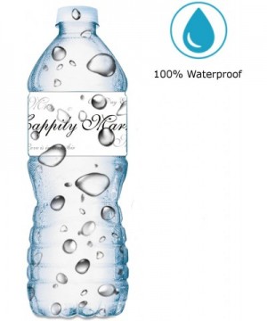 20 Floral Wedding Water Bottle Labels- Happily Married Waterproof Water Bottle Wrappers. - CD18YCI4WIO $8.23 Favors