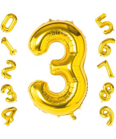 40 Inch Giant Gold Number 3 Balloon-Foil Helium Digital Balloons for Birthday Anniversary Party Festival Decorations - Gold 3...