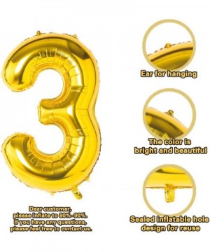 40 Inch Giant Gold Number 3 Balloon-Foil Helium Digital Balloons for Birthday Anniversary Party Festival Decorations - Gold 3...