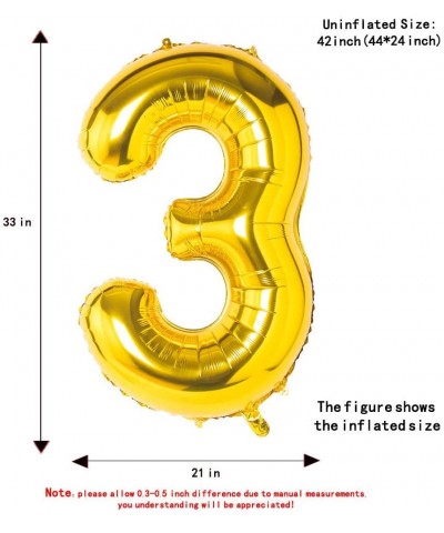 40 Inch Giant Gold Number 3 Balloon-Foil Helium Digital Balloons for Birthday Anniversary Party Festival Decorations - Gold 3...