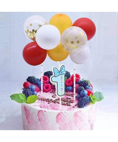 Birthday Letter Candles Wedding Anniversary Celebration Party Number Cake Candle with Happy Birthday Ins Topper (Blue Bowknot...