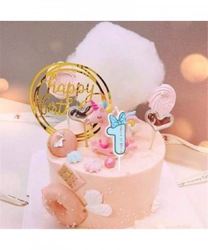 Birthday Letter Candles Wedding Anniversary Celebration Party Number Cake Candle with Happy Birthday Ins Topper (Blue Bowknot...