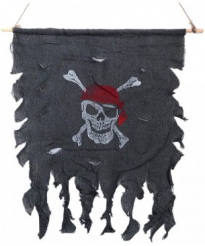 Pirate Ship Skull & Bones Banner Decoration- House & Outdoor Halloween Skeleton Party Decorations- Kids Birthday Pirates Flag...