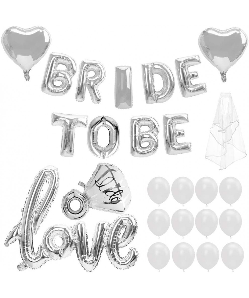 Bride to BE Balloon- 28Pcs- Latex Baloons for Bridal Shower Bachelorette Party Decor Kit(Silver) - CV18SSYLWYQ $10.75 Balloons