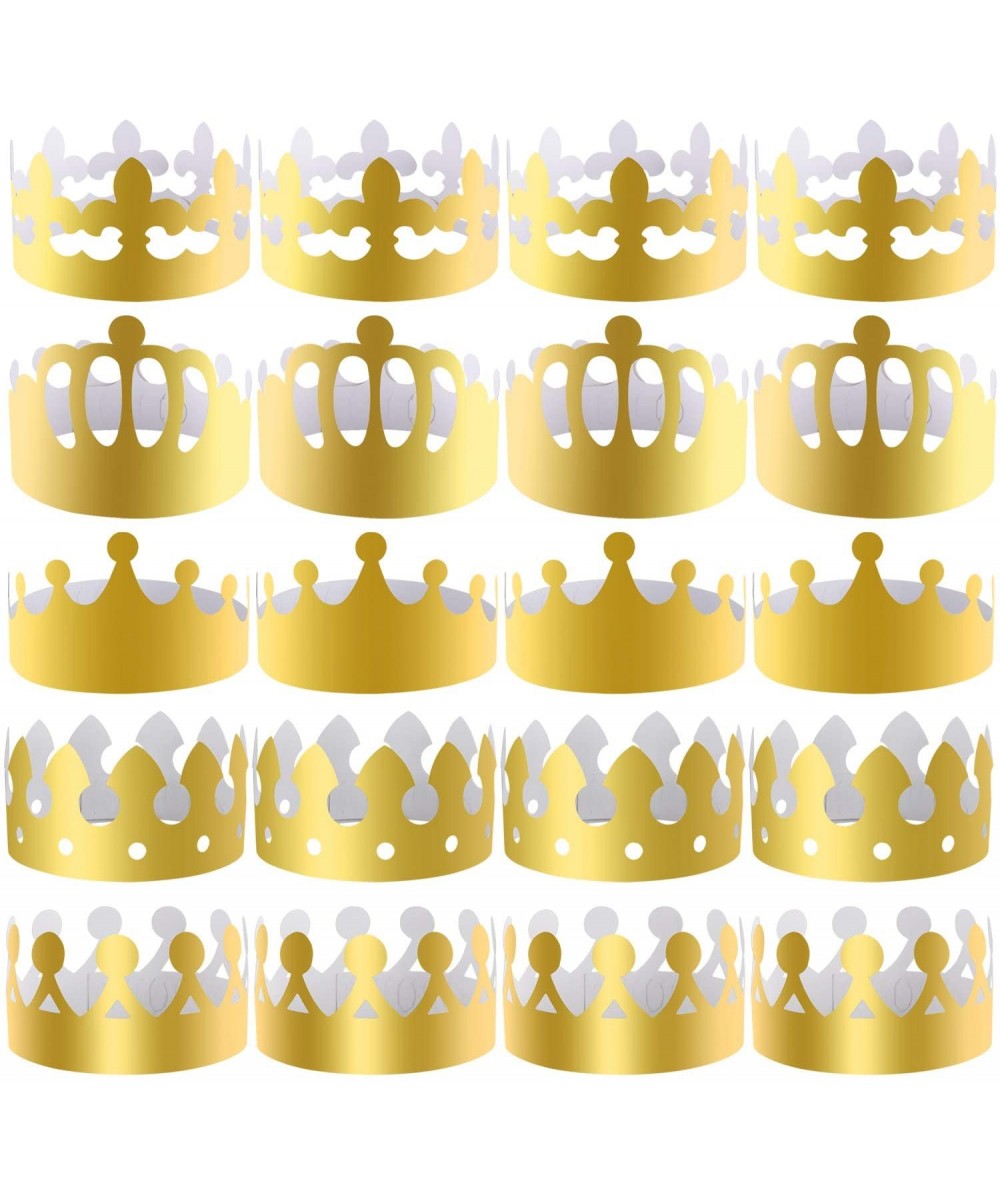 25 Pieces Paper Crowns Gold Party Crown Paper Hats Party King Crown for Kids and Adults - CU18L9L0Q9O $8.23 Party Favors