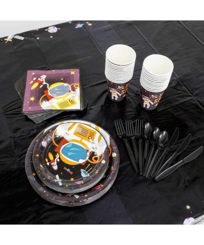 Outer Space Party Supplies 177PCS Astronaut Planet Theme Children Birthday Disposable Dinnerware Set Includes Plates- Cups- N...