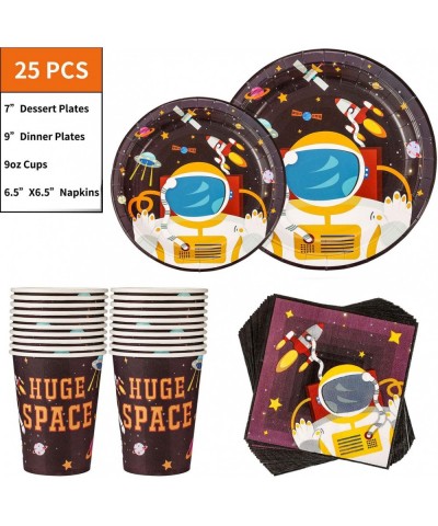 Outer Space Party Supplies 177PCS Astronaut Planet Theme Children Birthday Disposable Dinnerware Set Includes Plates- Cups- N...