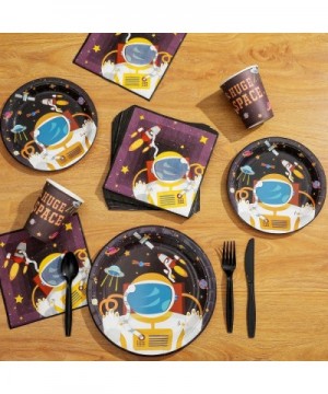 Outer Space Party Supplies 177PCS Astronaut Planet Theme Children Birthday Disposable Dinnerware Set Includes Plates- Cups- N...