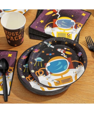 Outer Space Party Supplies 177PCS Astronaut Planet Theme Children Birthday Disposable Dinnerware Set Includes Plates- Cups- N...