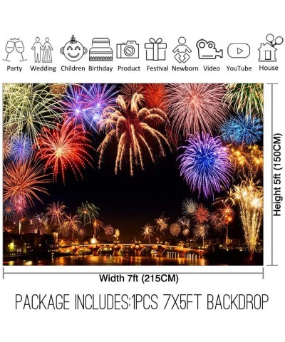 7x5ft New Year Backdrop Annual Countdown NYE Shining Bokeh Fireworks Family Party Supplies Holiday Festival Decorations Celeb...