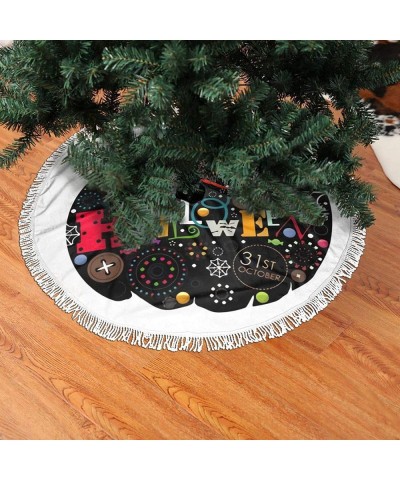 The Nightmare Before Christmas Jack & Sally Halloween Pumpkin Lantern Christmas Tree Skirt-Soft-Easy To Put-Light And Good To...