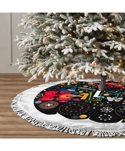 The Nightmare Before Christmas Jack & Sally Halloween Pumpkin Lantern Christmas Tree Skirt-Soft-Easy To Put-Light And Good To...