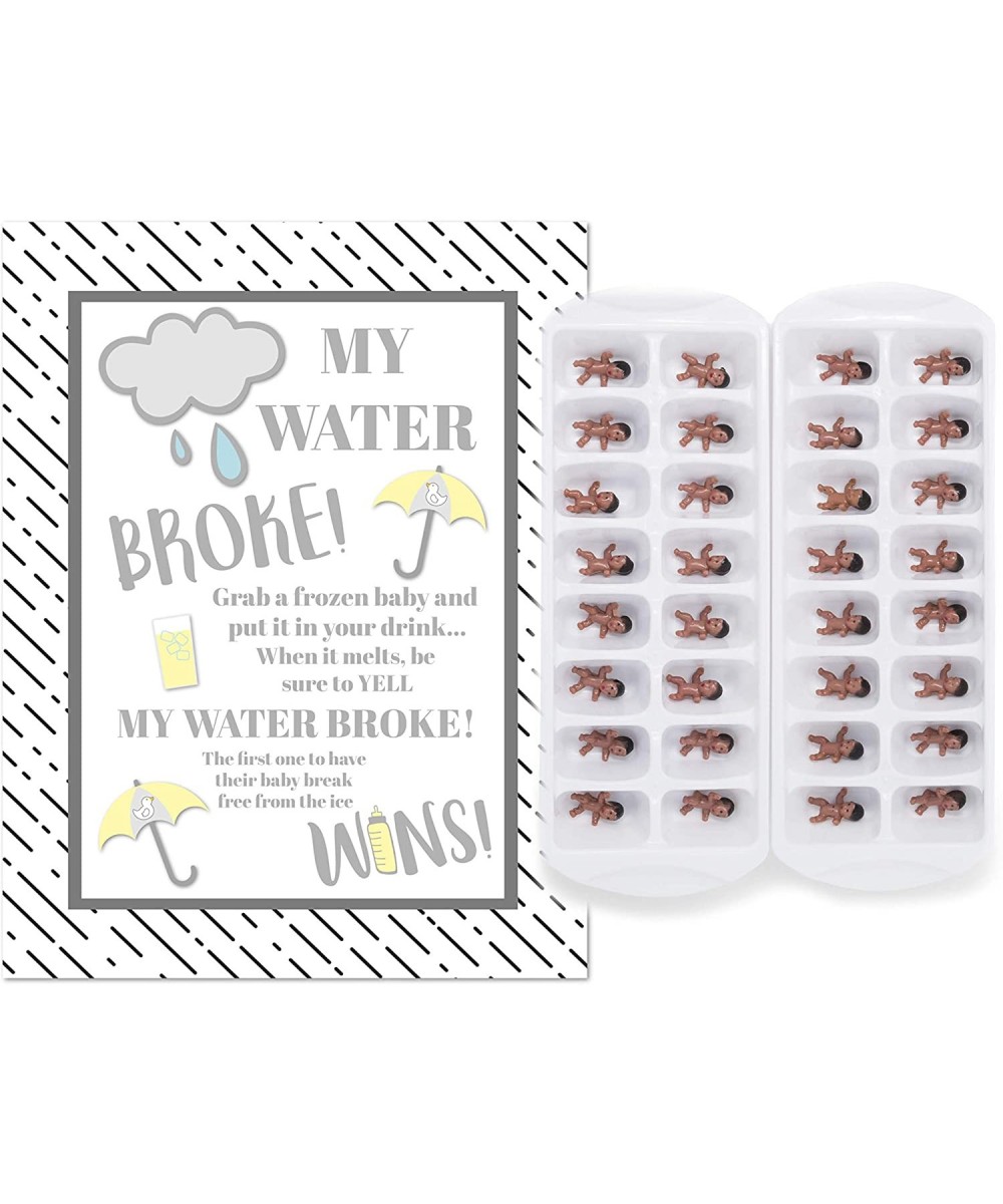 My Water Broke Baby Shower Game Ice Cube Game For 32 Guests With Mini Plastic Babies for Ice Cubes African American For Boy O...